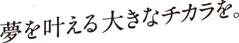 夢を叶える大きなチカラを。